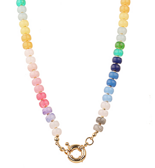 Multi Marble Bead Necklace