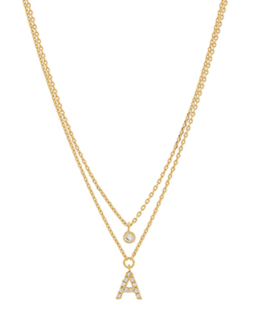 Double Chain Initial Necklace
