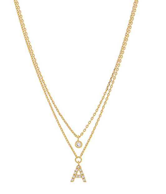 Double Chain Initial Necklace