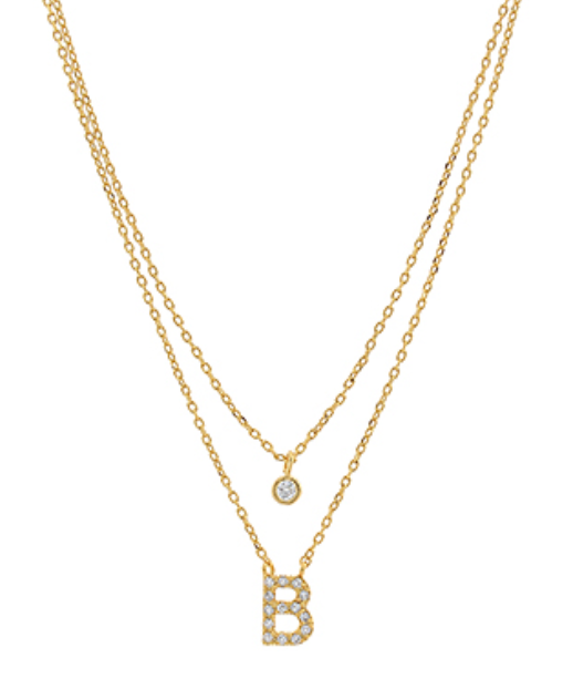 Double Chain Initial Necklace