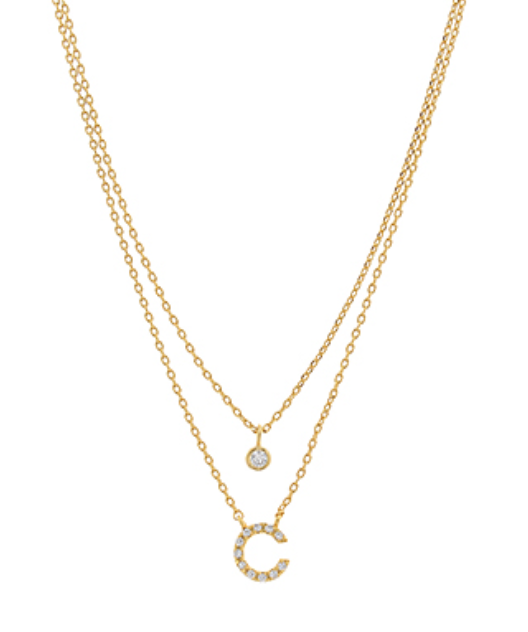 Double Chain Initial Necklace
