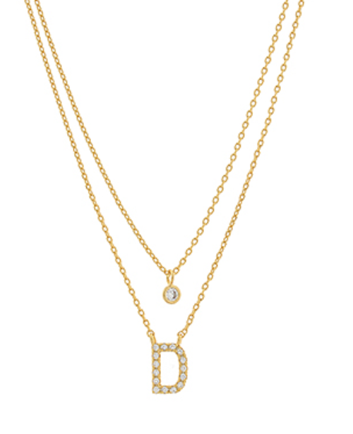 Double Chain Initial Necklace