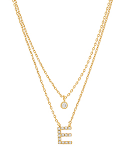 Double Chain Initial Necklace
