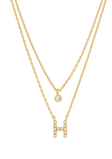 Double Chain Initial Necklace