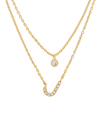 Double Chain Initial Necklace