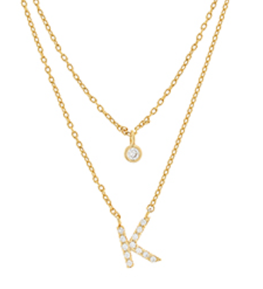 Double Chain Initial Necklace