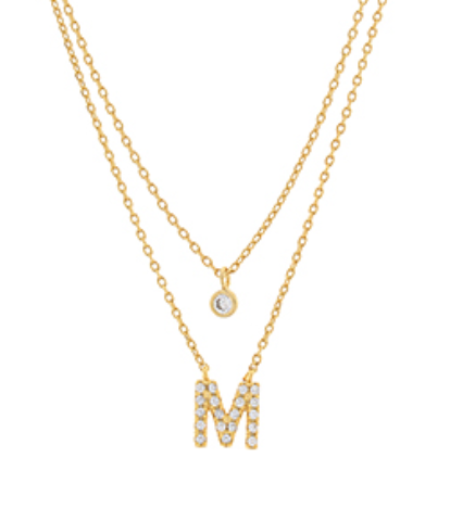 Double Chain Initial Necklace