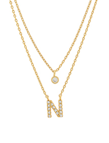 Double Chain Initial Necklace