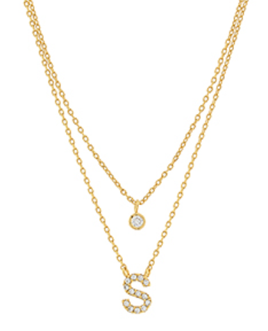 Double Chain Initial Necklace