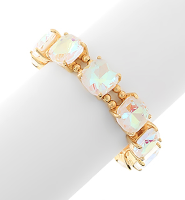 Cushion Cut Stone Gold Bracelet