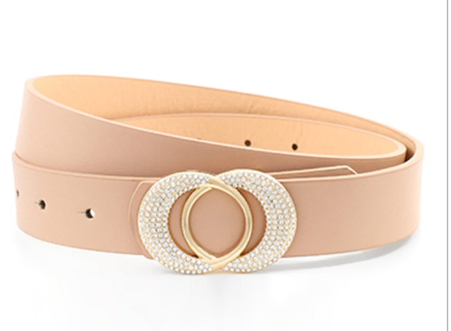 Paved Crystal Double Circle Belt
