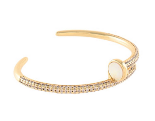 Pave CZ Nail Cuff Bracelet