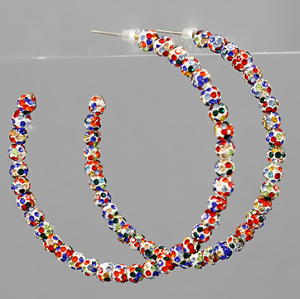 50mm Fireball Crystal Hoops