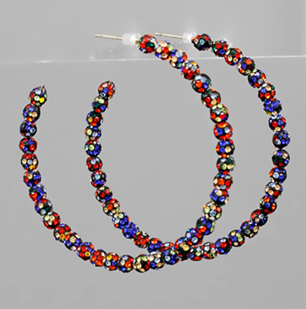 50mm Fireball Crystal Hoops