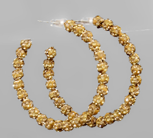 40mm Fireball Crystal Hoops