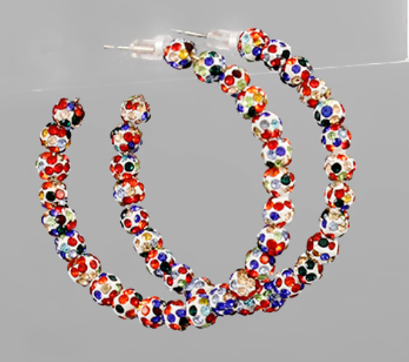 40mm Fireball Crystal Hoops