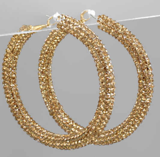 50mm Crystal Pave Hoops