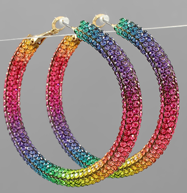 50mm Crystal Pave Hoops