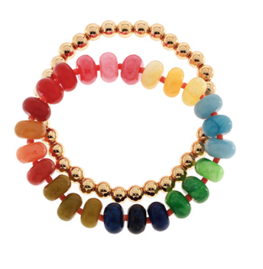 Colorful Stones Beaded Bracelet Set (2)