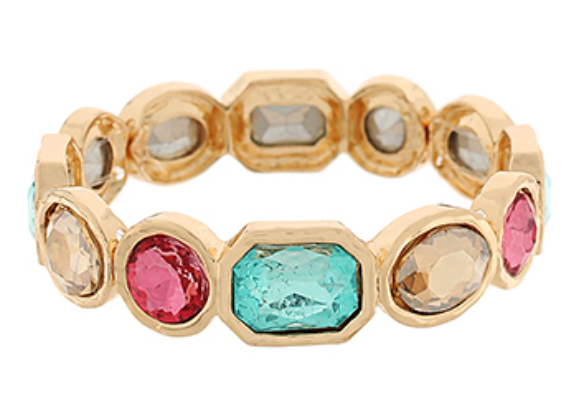 Gold Multicolored Glass Bracelet