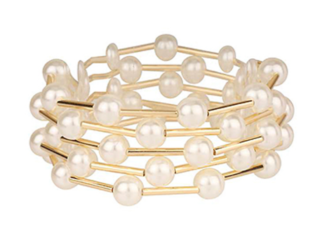 Gold Bar & Pearls Bracelet Set (5)
