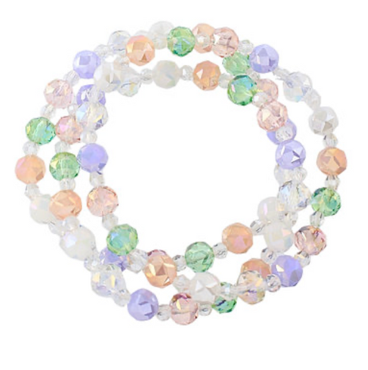 Light Multicolor Beaded Bracelet Set (3)