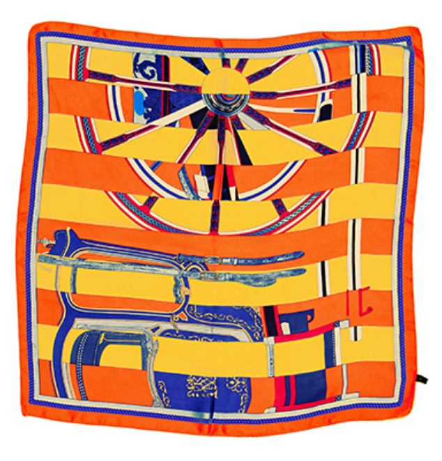 Orange Wheel & Belt Silky Bandana