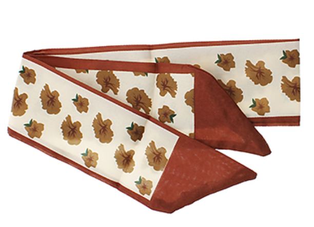 Brown Flowers Twilly Scarf