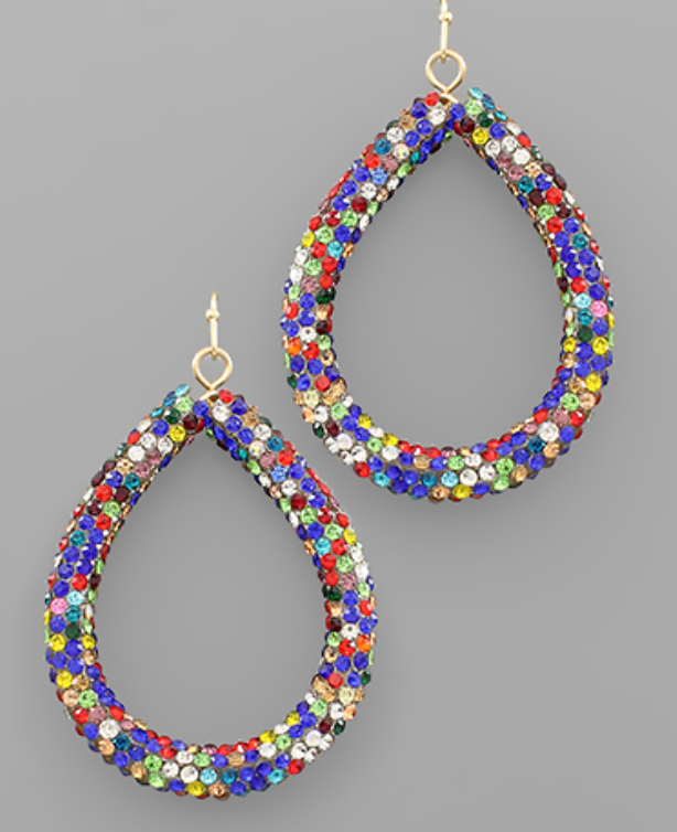 Multi Crystal Teardrop Earrings