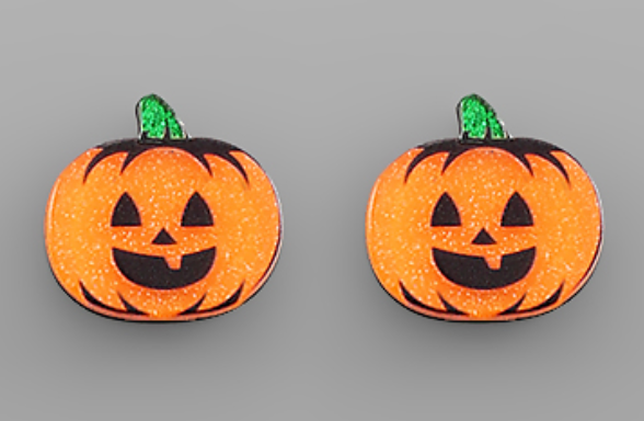 Pumpkin Face Stud Earrings