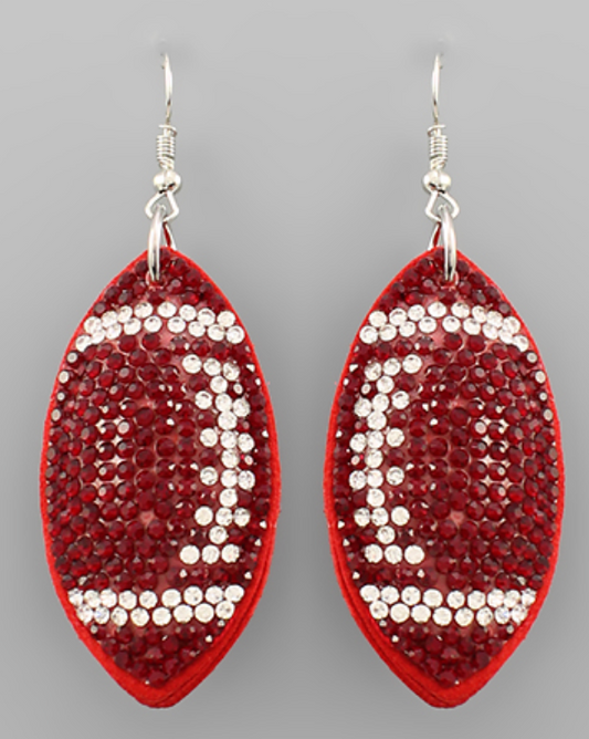 Crystal Football Earrings