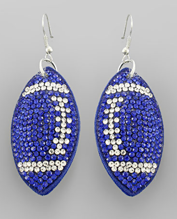 Crystal Football Earrings