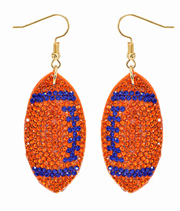 Crystal Football Earrings