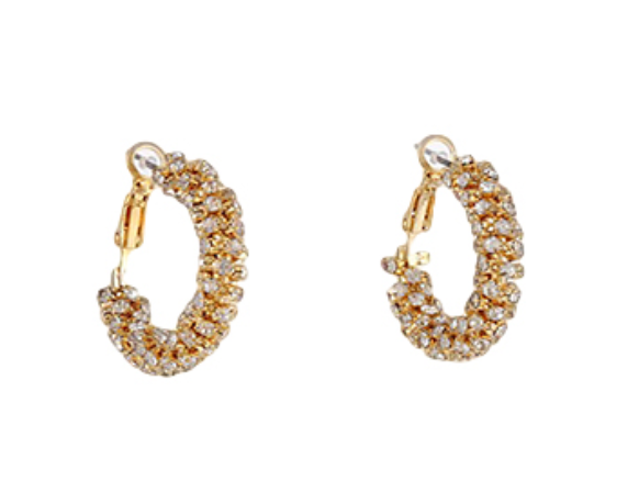 20mm Gold Wrapped Crystal Hoops