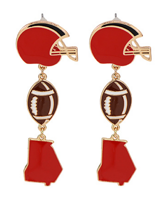 Georgia Football State Earrings