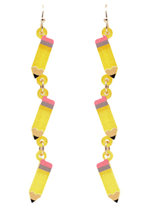 Glitter Pencil Drop Earrings