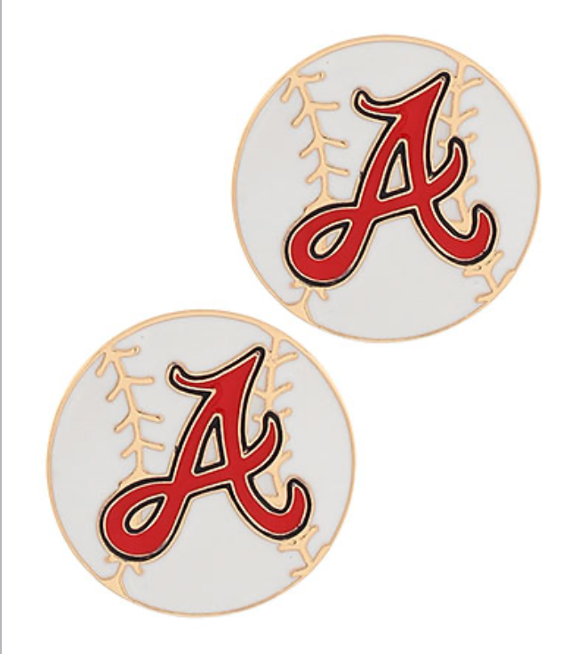 Atlanta Baseball Disk Earrings