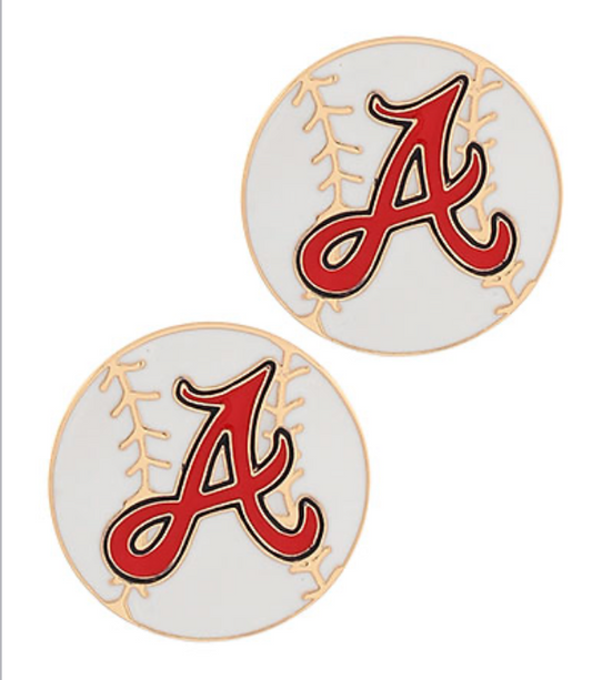 Atlanta Baseball Disk Earrings