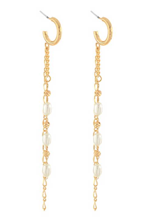 Rice Pearl Link Earrings