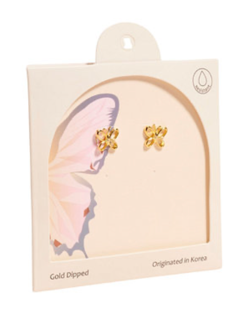 Gold Butterfly Studs