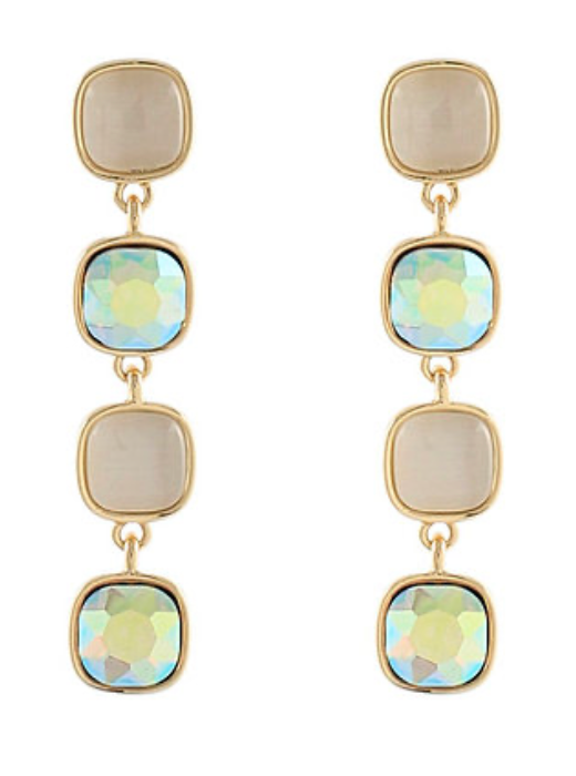 Multicolored Square Drop Earrings
