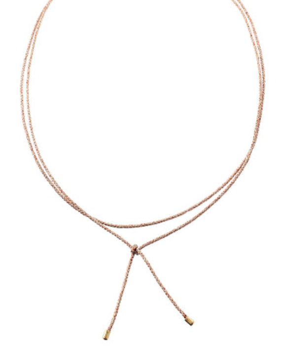 Metallic Lariat Cord Necklace
