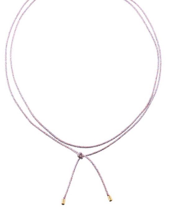 Metallic Lariat Cord Necklace