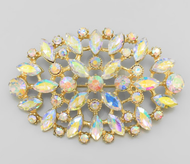 Crystal Marquise Brooch