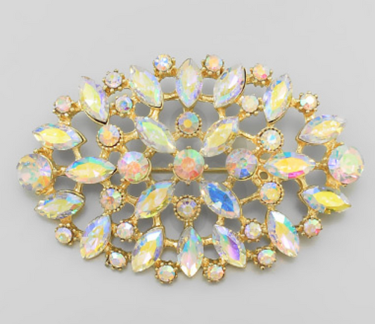 Crystal Marquise Brooch