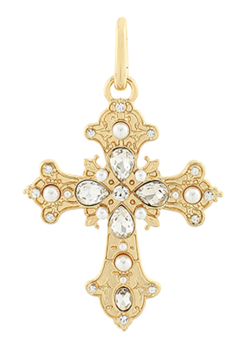 Pearl Cross Baroque Charm