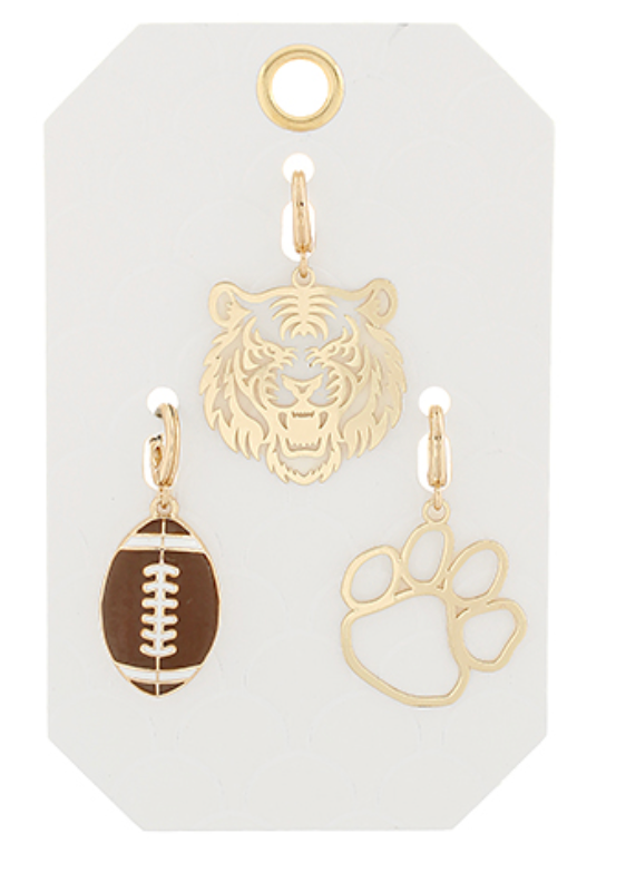 Tiger Football Charm Set