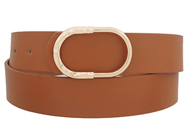 Hammered Oval Buckle Belt