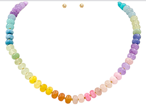 Rondelle Stone Necklace Set