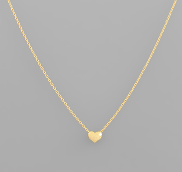 Gold Textured Heart Necklace